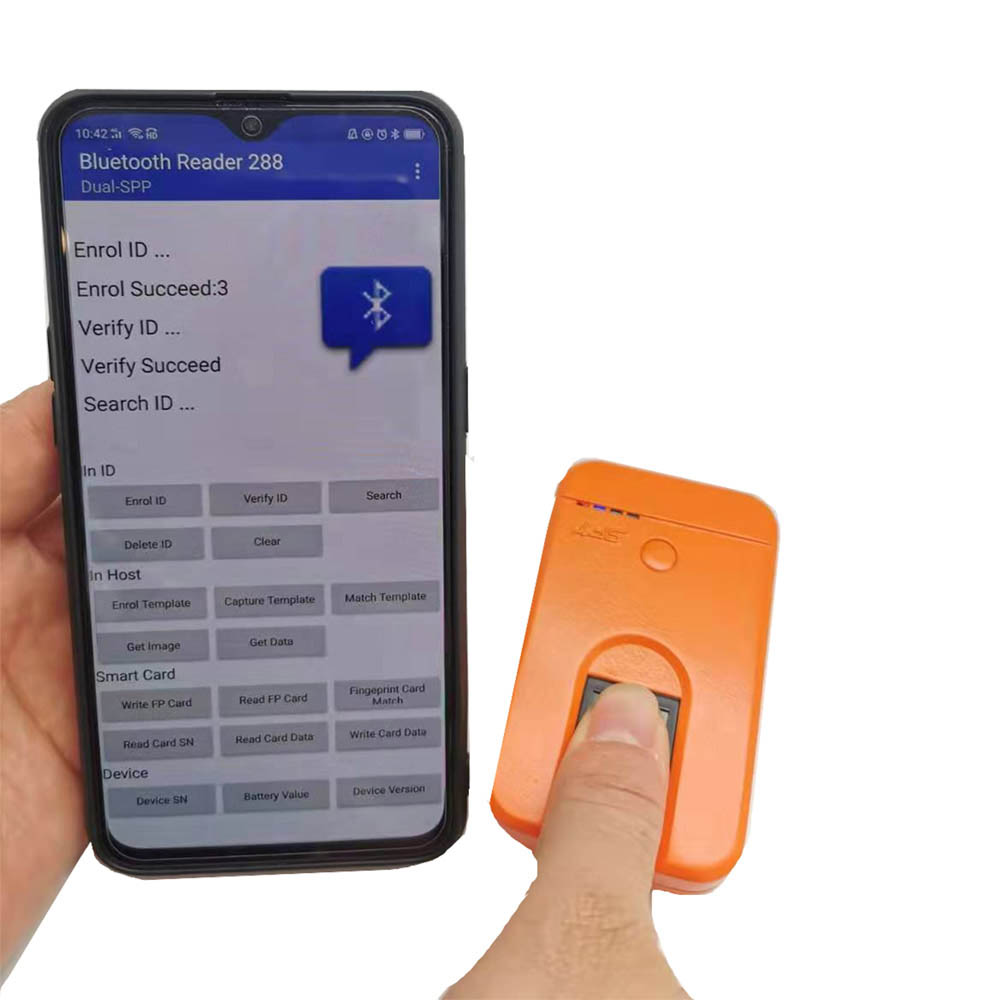 SFT merilis Pemindai Sidik Jari Biometrik Bluetooth Wifi portabel untuk tablet dan ponsel Android
        