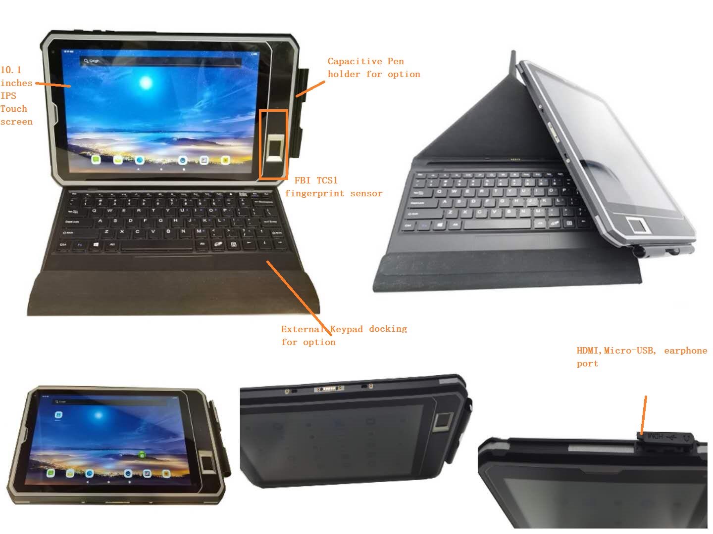 IP68 Rugged Military Fingerprint Tablet
