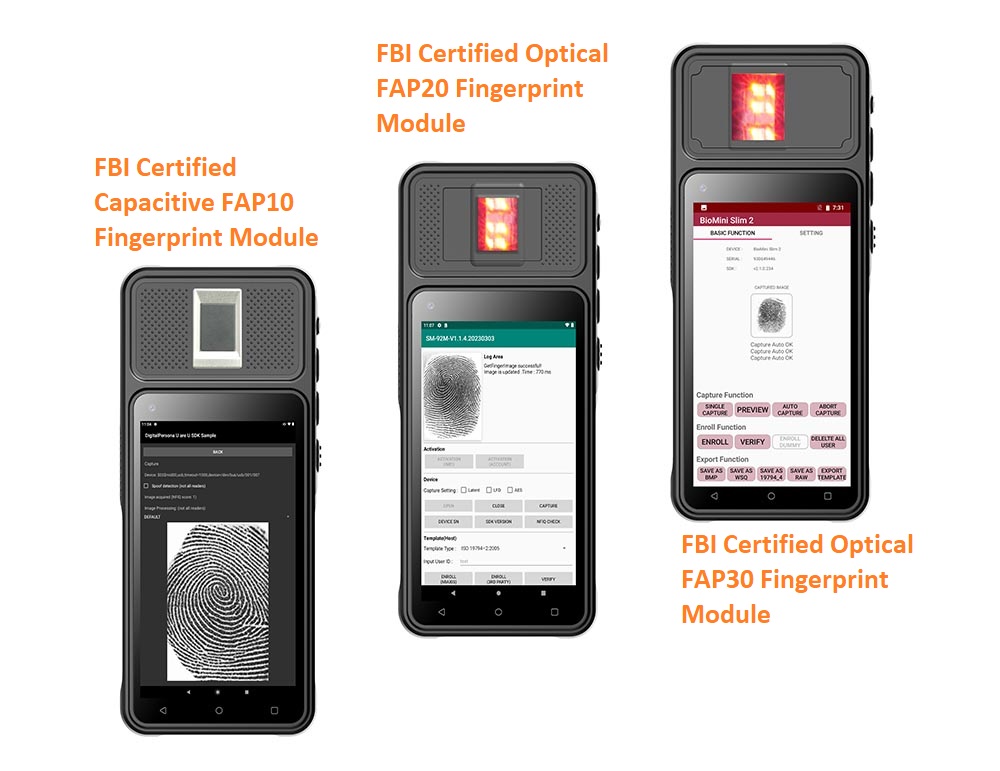 Terminal biometrik android genggam