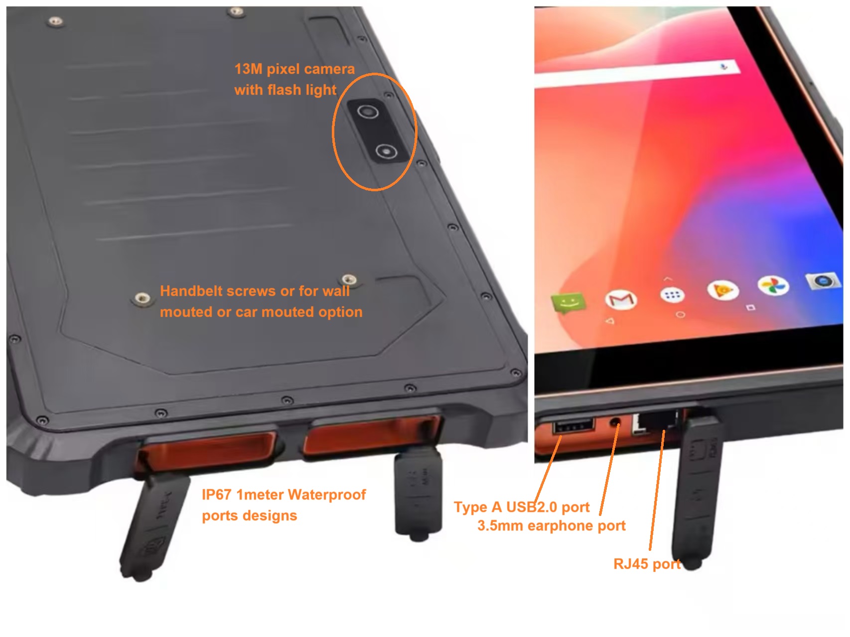 Dual USB Industrial tablet