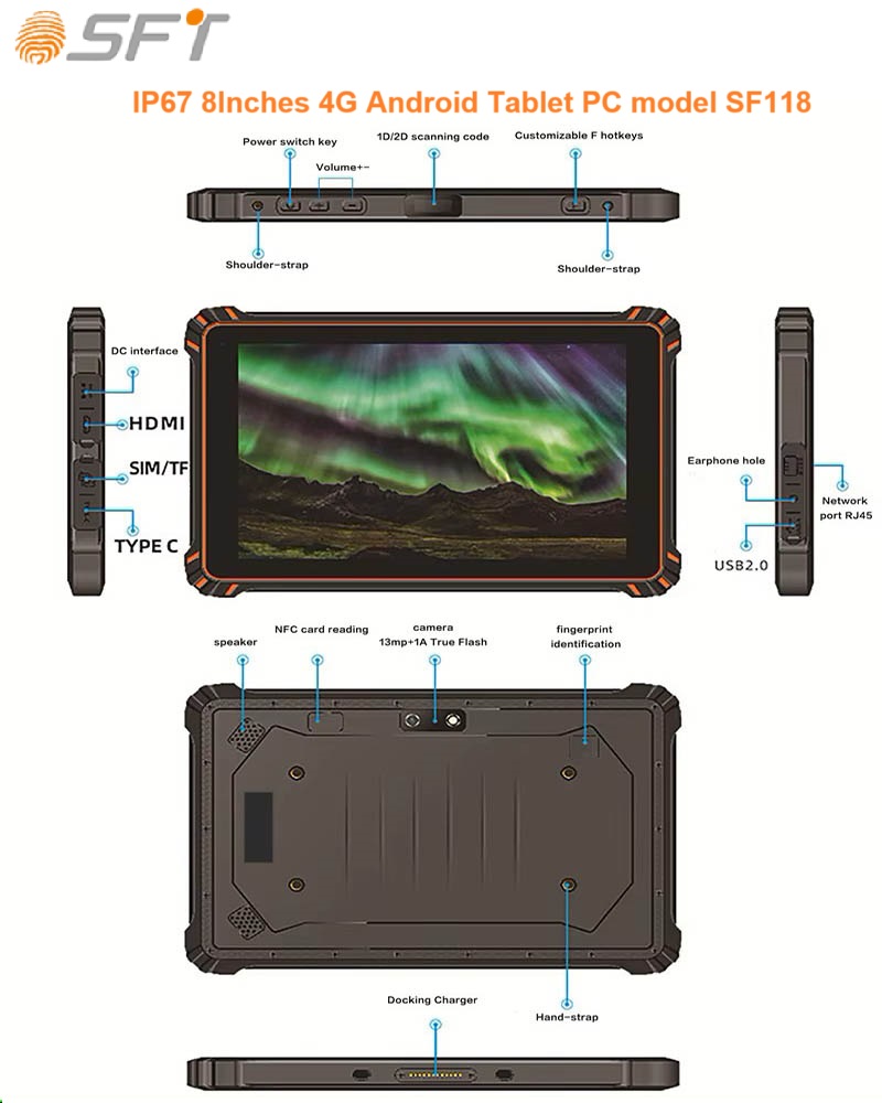 Tough IP67 Fingerprint Tablette