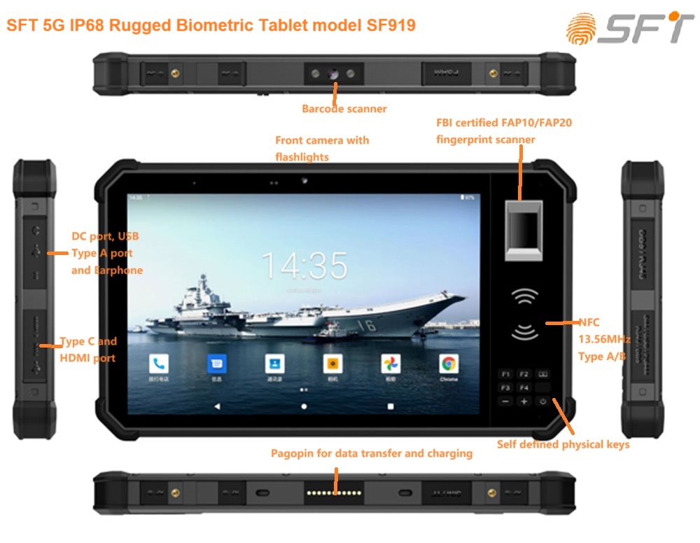 IP68 Biometric Tablet